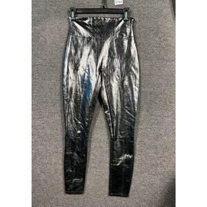 Spanx Leggings Womens Small Black Faux Patent Leather High Rise Shaping 20301R
